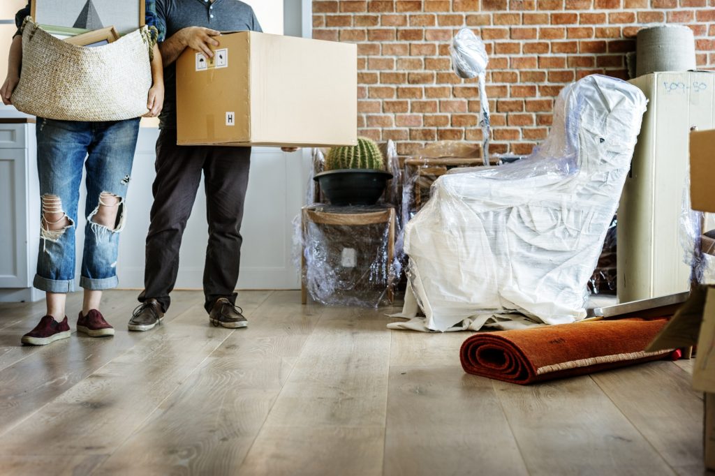 Couple moving into new house